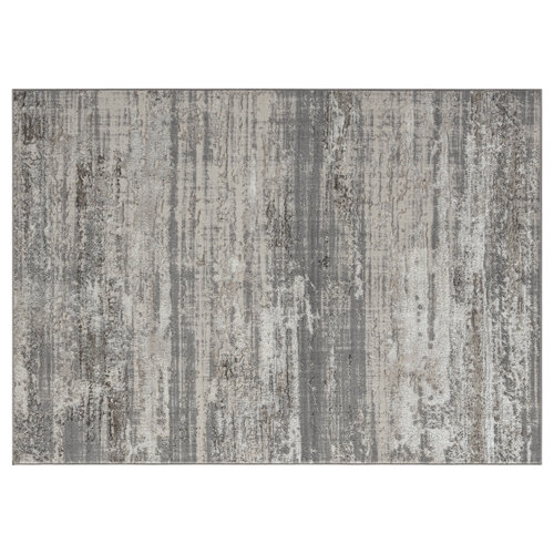 17 Stories Abstract Gray Area Rug Wayfair